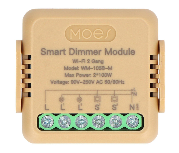 MOES Ściemniacz dopuszkowy podwójny Mini Wi-Fi TUYA - 1323828 - zdjęcie